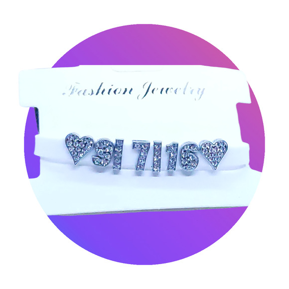 Custom date slider bracelet! Many colors available! NA AA Anniversary - Picture 4 of 7